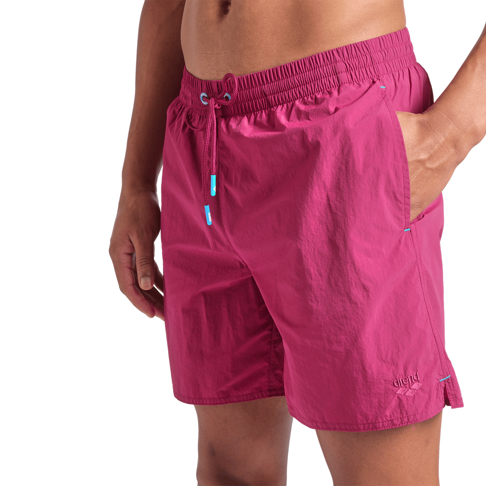 Arena M Arena Solid Boxer Beach Short in VIOLETT