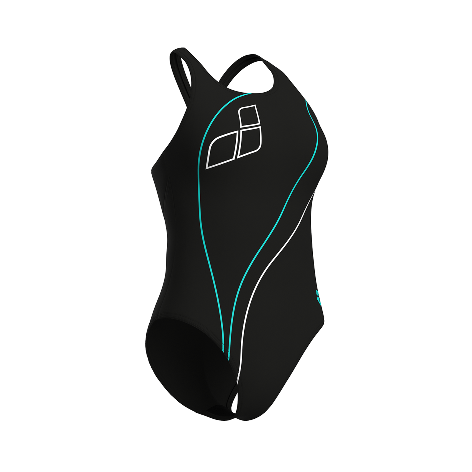 Arena W Arena Trail Swimsuit V Back Badeanzug in SCHWARZ