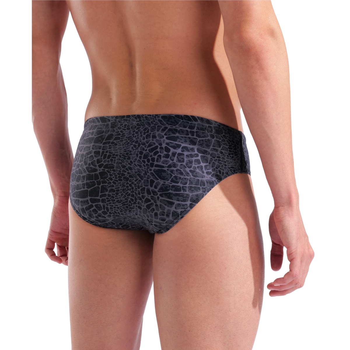 Arena M Arena Snakeskin Swim Briefs Swim Slip in SCHWARZ