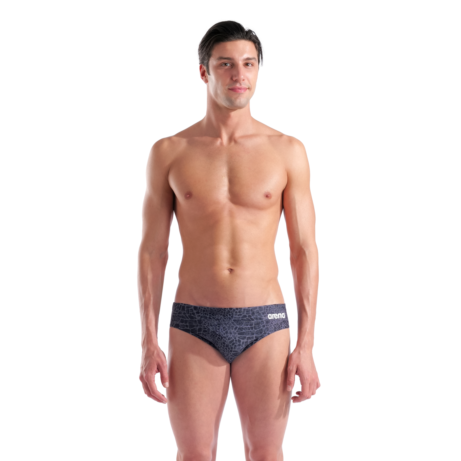 Arena M Arena Snakeskin Swim Briefs Swim Slip in SCHWARZ
