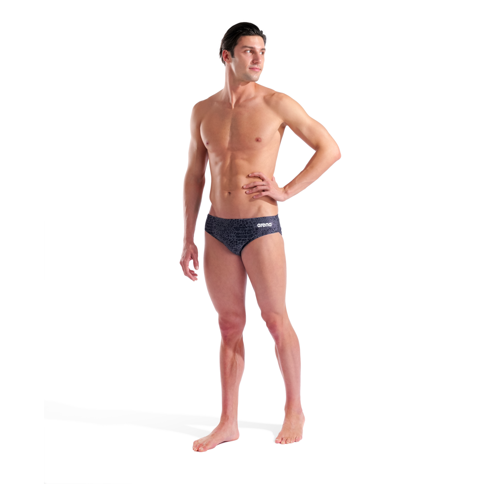 Arena M Arena Snakeskin Swim Briefs Swim Slip in SCHWARZ