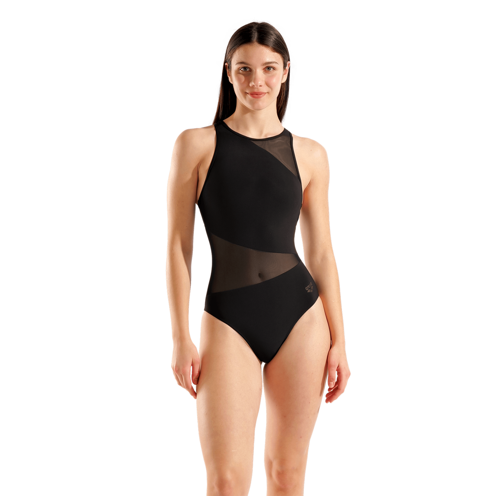 Arena W Arena Mesh Angle Swimsuit Vent Back B Badeanzug in SCHWARZ