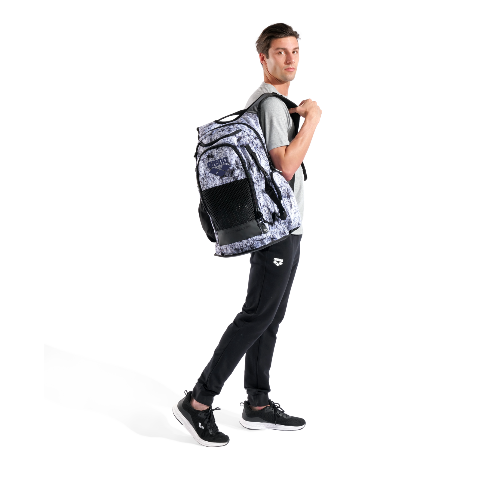 Arena Arena All Set Backpack 45L Allover Sportrucksack in SCHWARZ