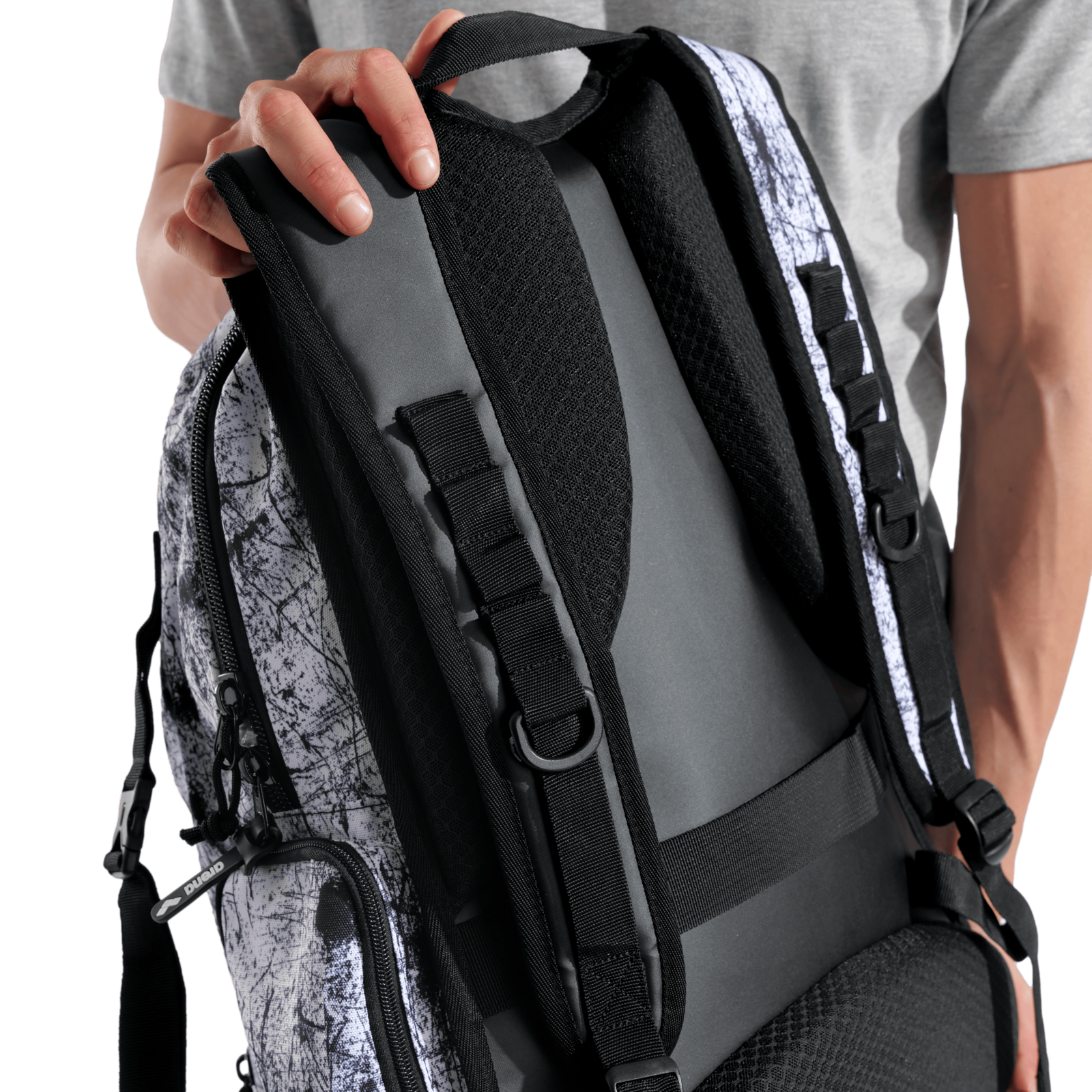 Arena Arena All Set Backpack 45L Allover Sportrucksack in SCHWARZ