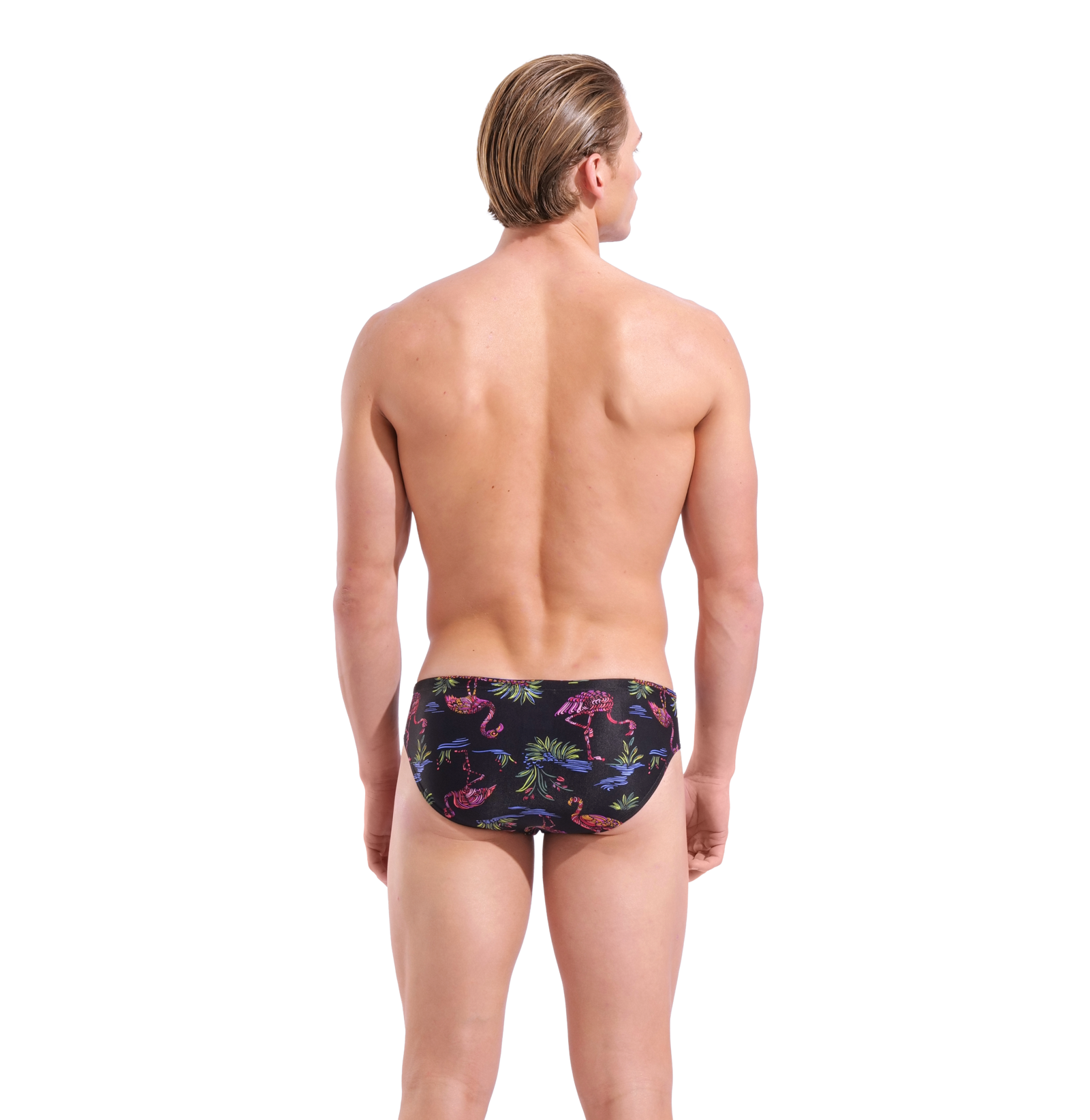 Arena M Arena Flamingo Swim Briefs in SCHWARZ