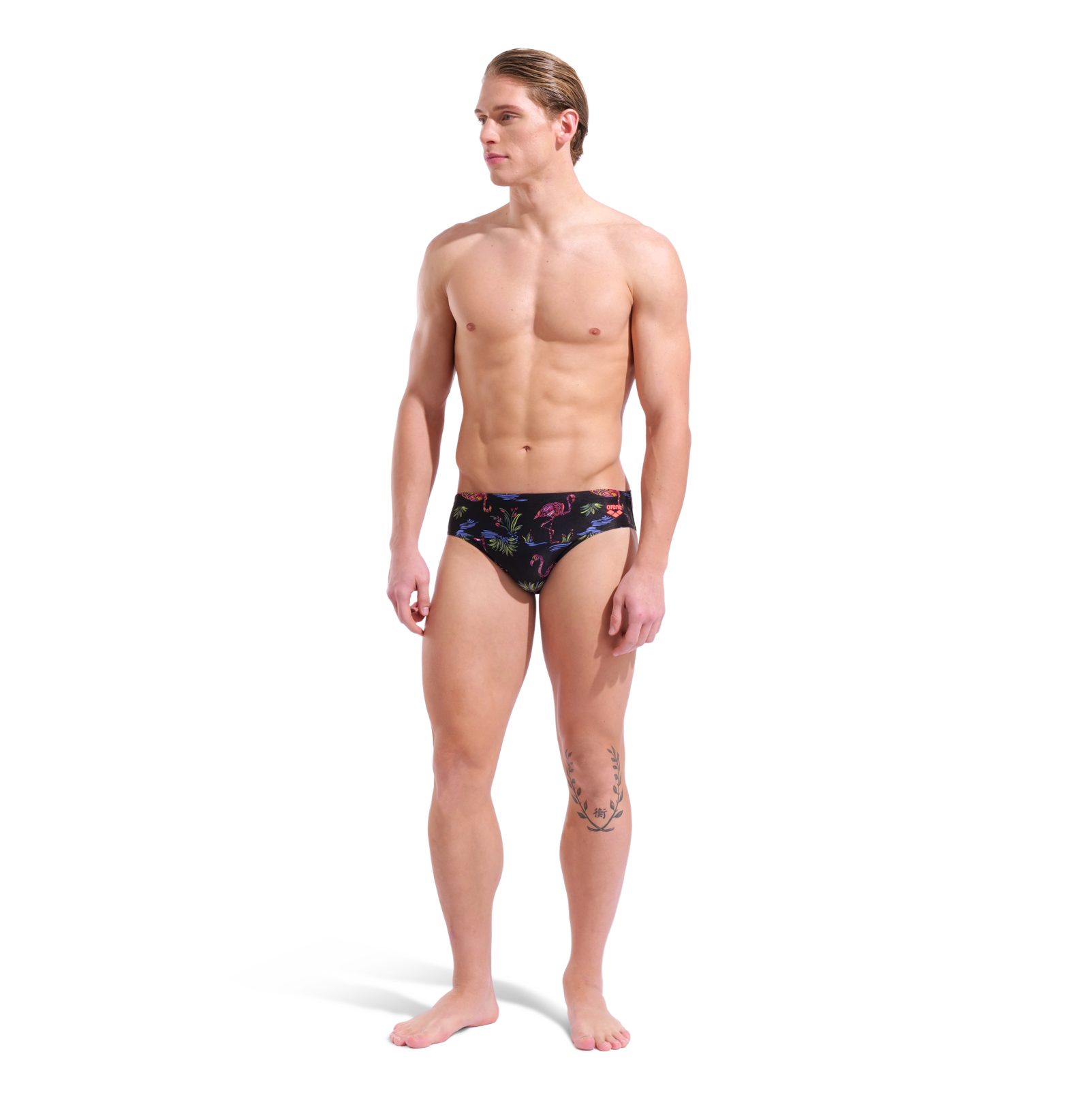 Arena M Arena Flamingo Swim Briefs in SCHWARZ