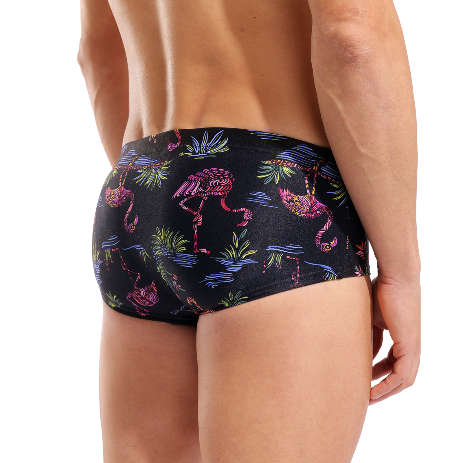 Arena M Arena Flamingo Swim Low Waist Short in SCHWARZ