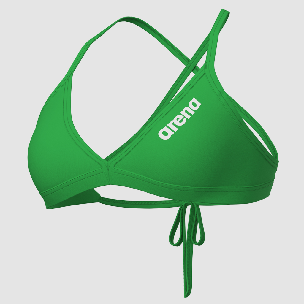 Arena Team Swim Top Tie Back Solid Bikini in GRÜN