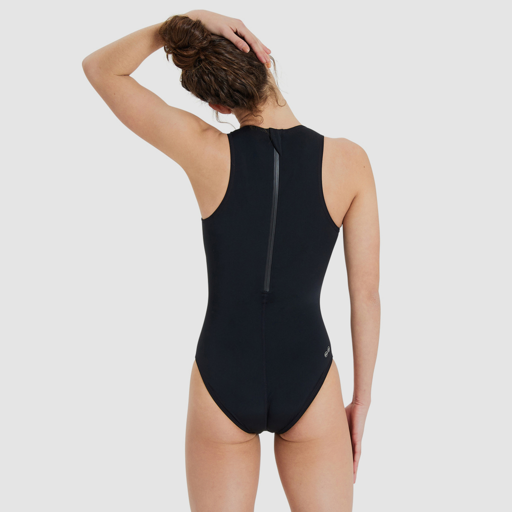 Arena Team Swimsuit Waterpolo Solid Badeanzug in SCHWARZ