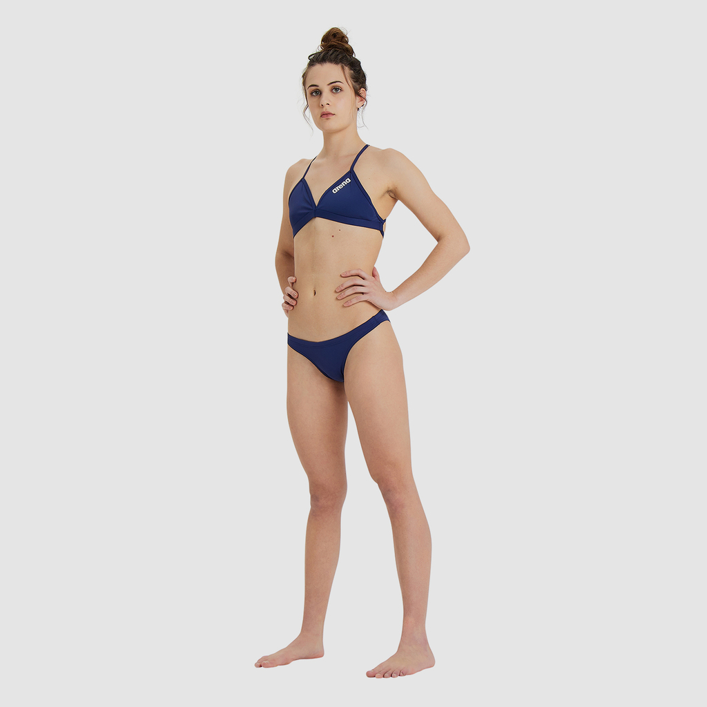 Arena Team Swim Top Tie Back Solid Bikini in BLAU