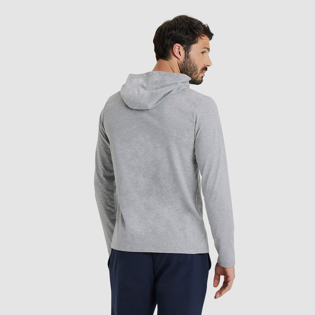 Team Hooded Long Sleeve T-Shirt Panel medium grey heather model_bild_back_brandshop