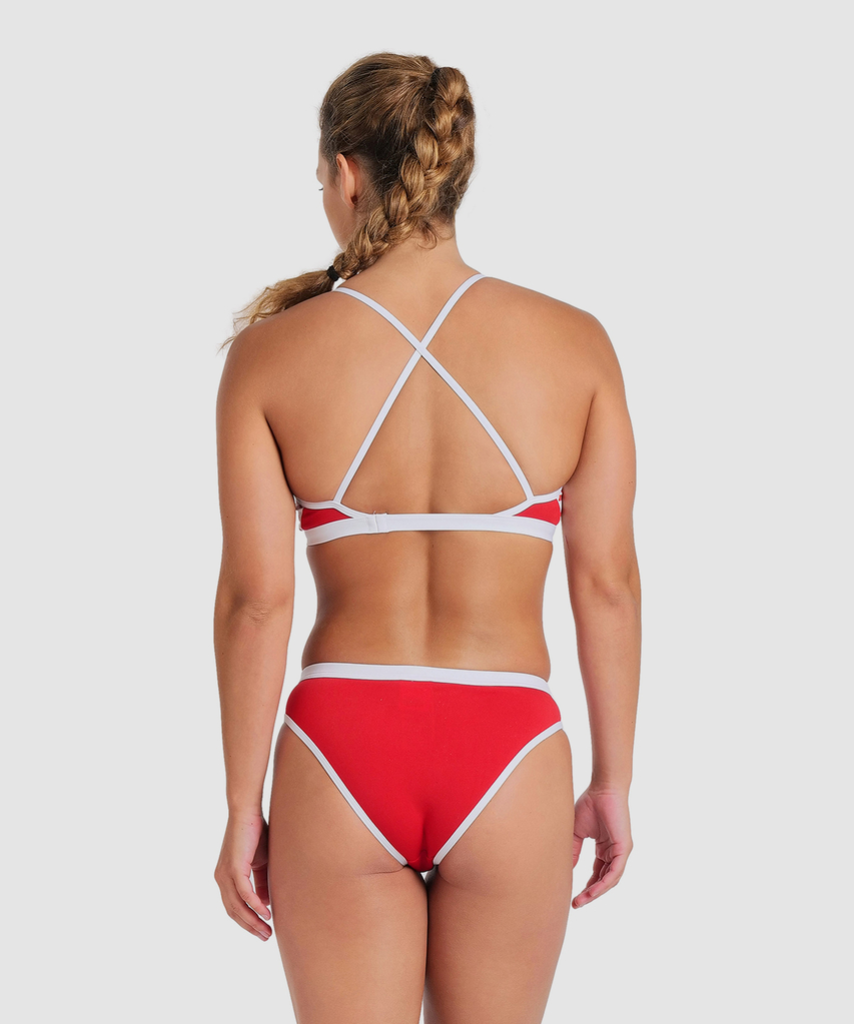 Arena Icons Bikini Cross Back Solid Bikini red/white model_bild_back_brandshop