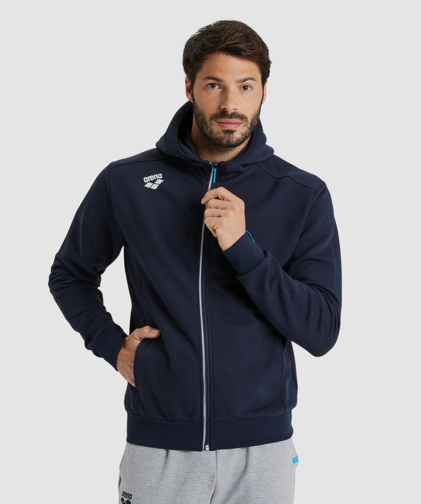 Team Hooded Jacket Panel navy model_bild_brandshop