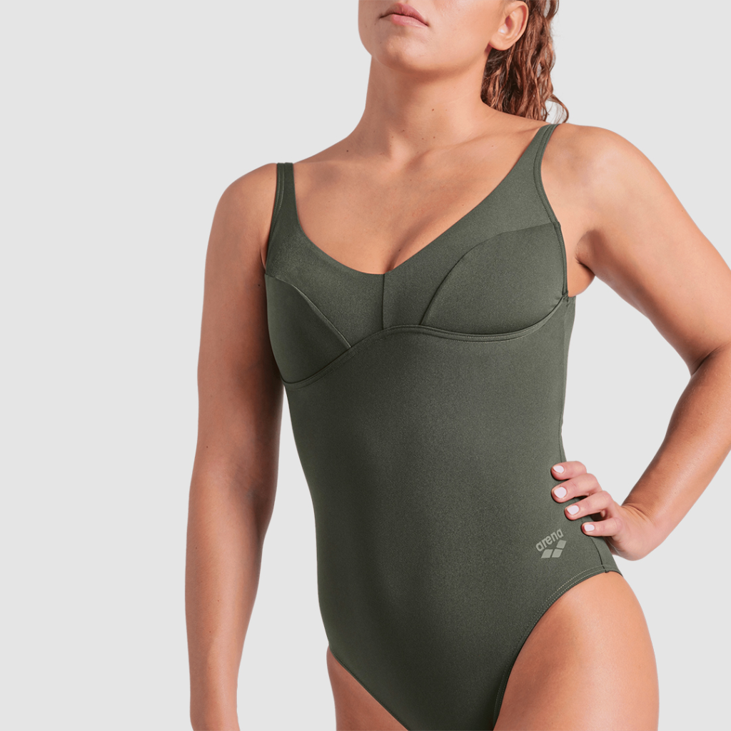Arena W Arena Swimsuit Victoria U Back Solid Badeanzug in GRÜN