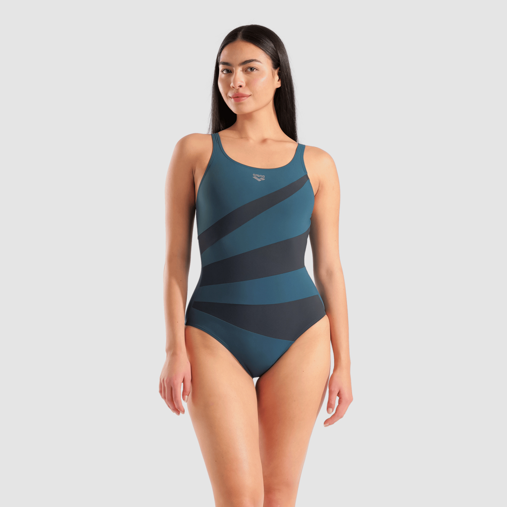 Arena W Arena Isabella Swimsuit Wing Back C Figurformender Badeanzug in GRÜN