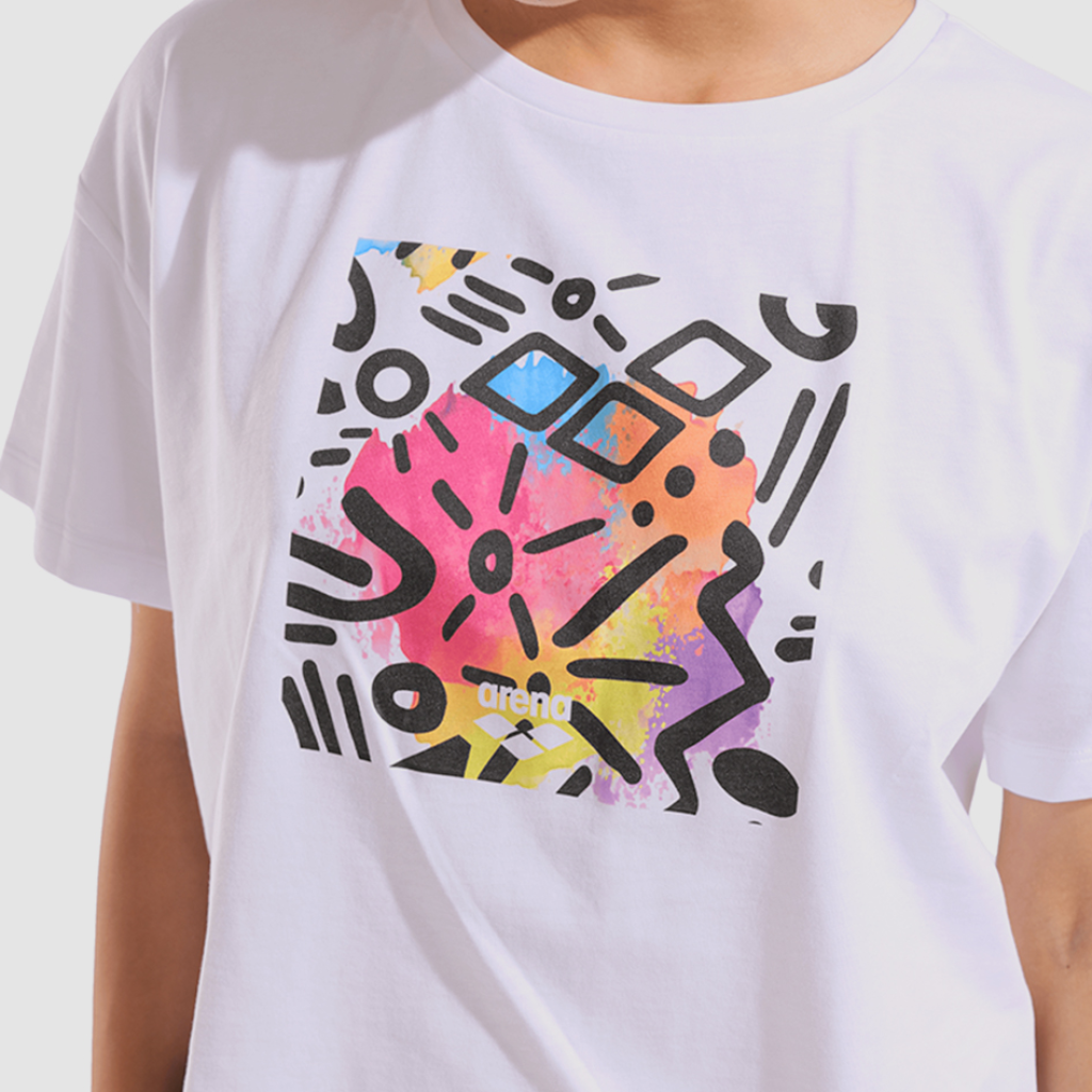 Arena W Arena Graffiti Crop Tee T-Shirt in WEISS