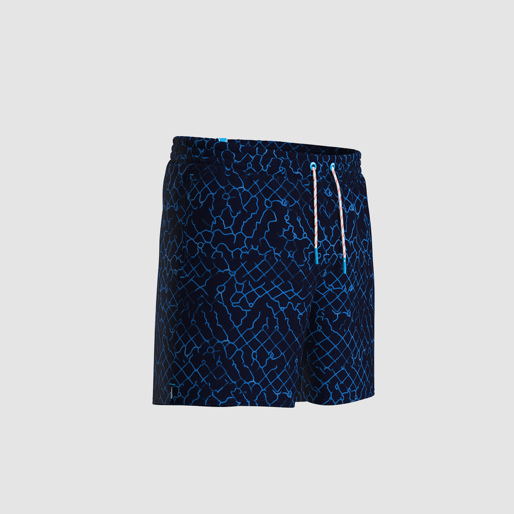 Arena M Beach Boxer Allover Beach Short in BLAU