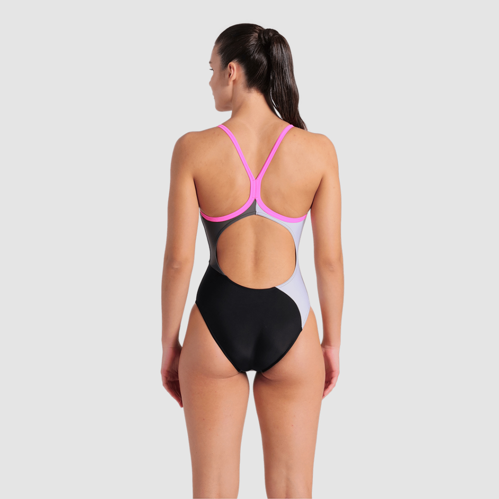 Arena W Arena Multi Slices Swimsuit Lightdrop Back Badeanzug in SCHWARZ