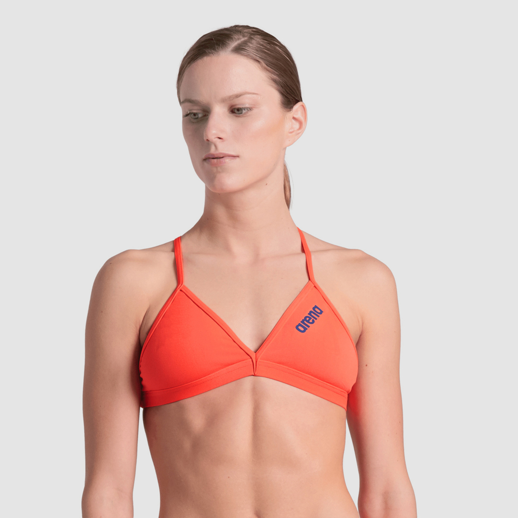 Team Swim Top Tie Back Solid Bikini bright coral Hauptbild_brandshop