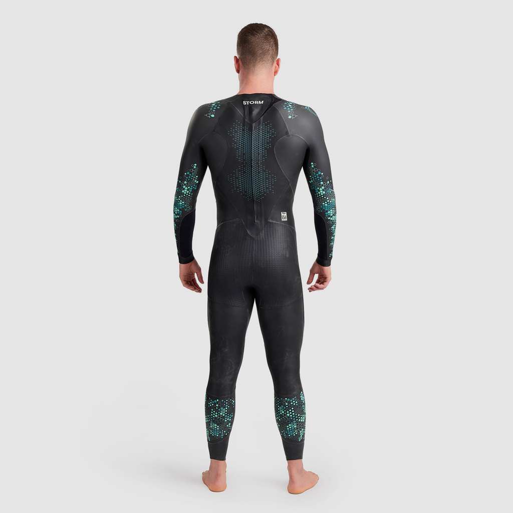 Storm Wetsuit Neoprenanzug coral blue black model_bild_back_brandshop