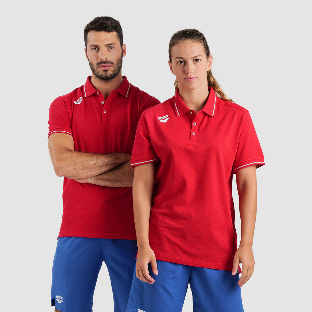 Arena Team Poloshirt Solid Cotton in ROT