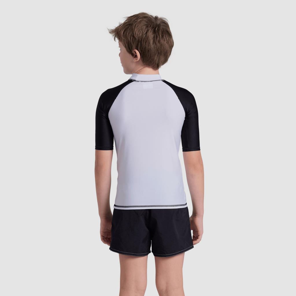 Arena isex Jr Arena Rash Vest S/S Graphic UV Shirt in WEISS