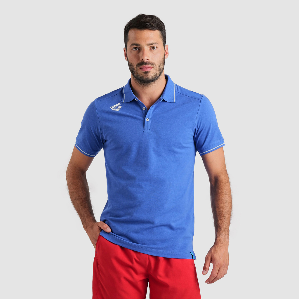 Arena Team Poloshirt Solid Cotton in BLAU