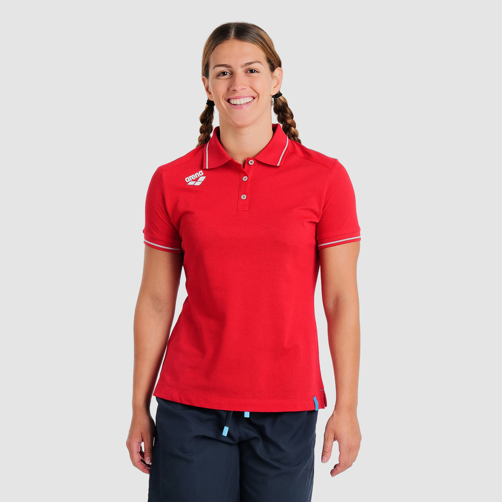 Team Poloshirt Solid Cotton red model_bild_brandshop