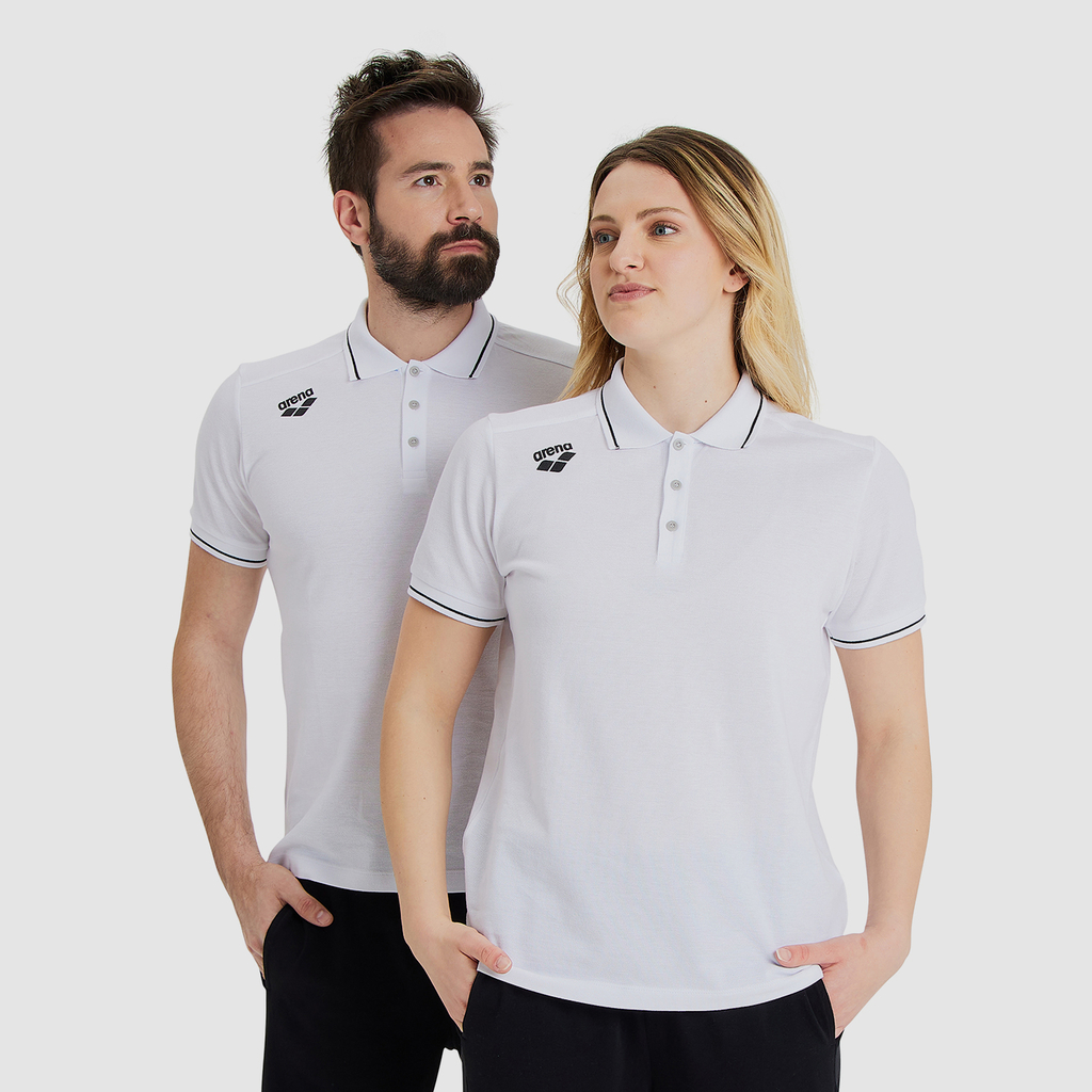 Arena Team Poloshirt Solid Cotton in WEISS