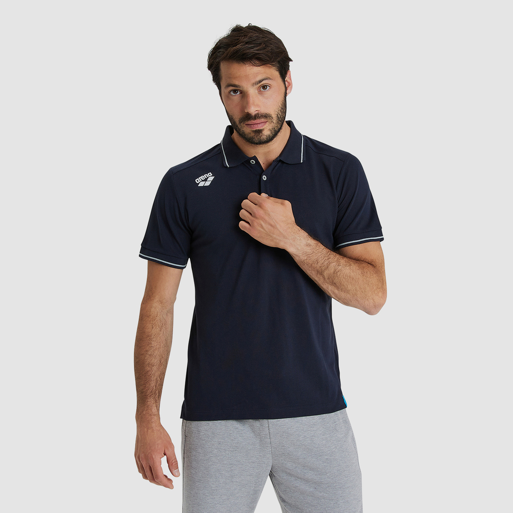 Team Poloshirt Solid Cotton navy model_bild_brandshop