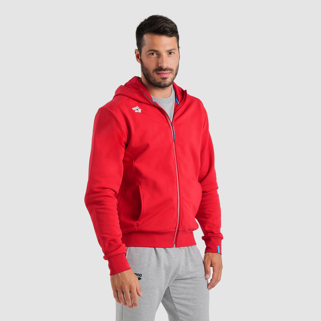 Team Hooded Jacket Panel red model_bild_brandshop