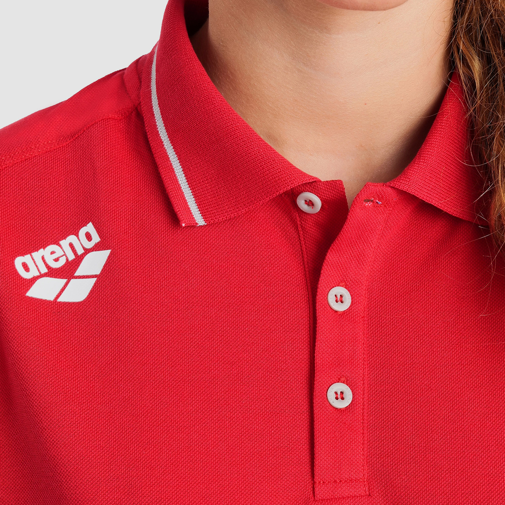 Arena Team Poloshirt Solid Cotton in ROT