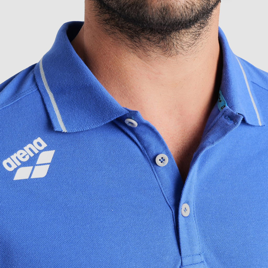 Arena Team Poloshirt Solid Cotton in BLAU