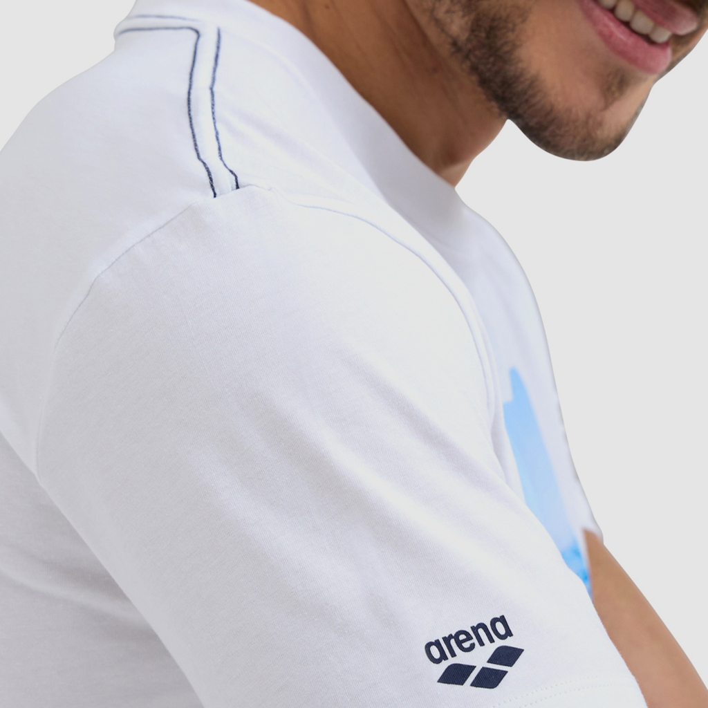 Arena T-Shirt Solid Cotton in WEISS