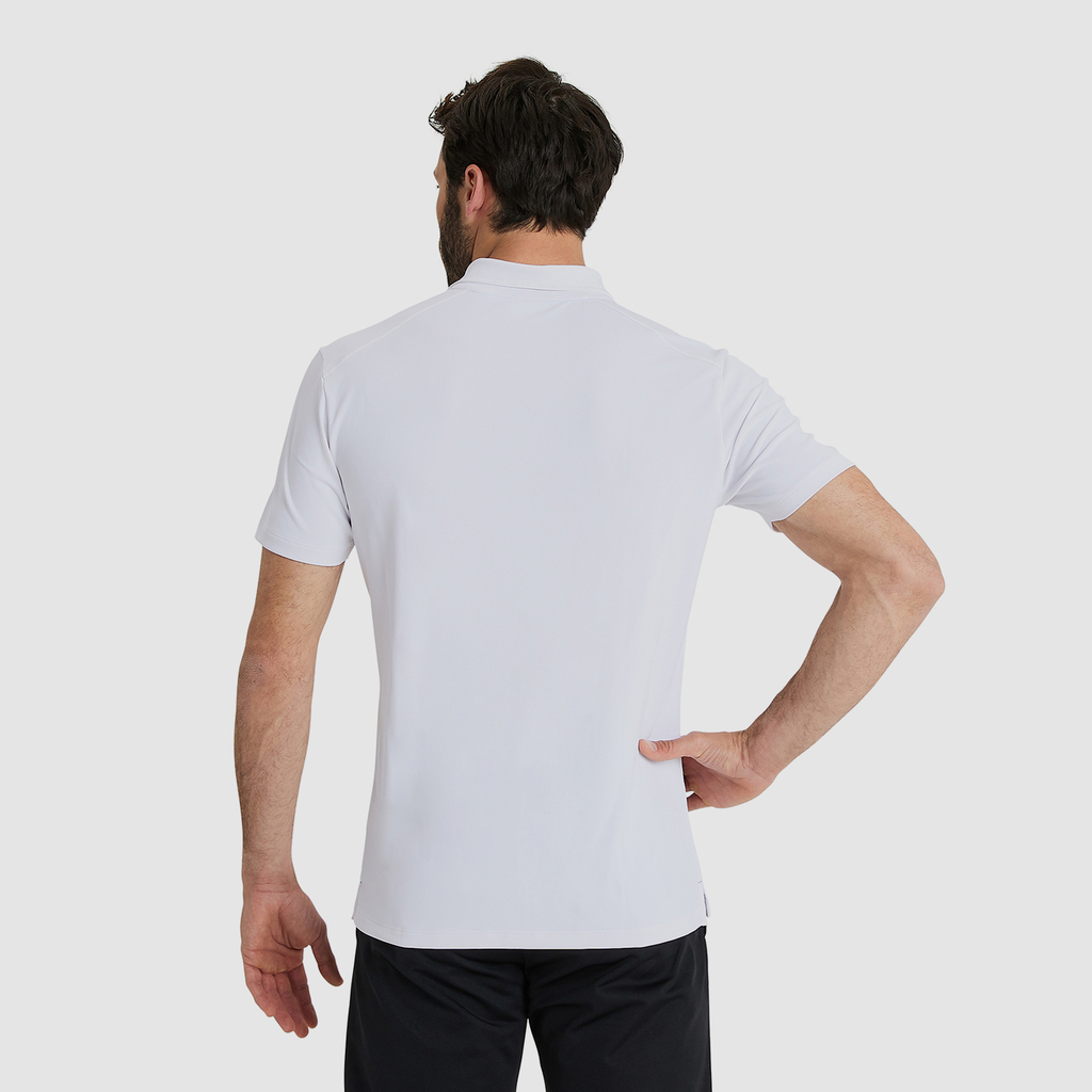 Team Poloshirt Solid white model_bild_back_brandshop