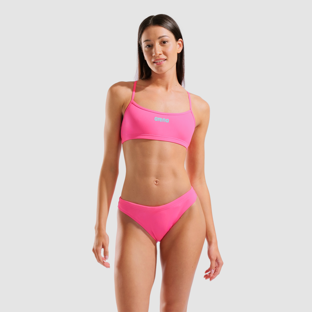 Arena W Arena Bikini Bandeau Solid Bikini Set in PINK