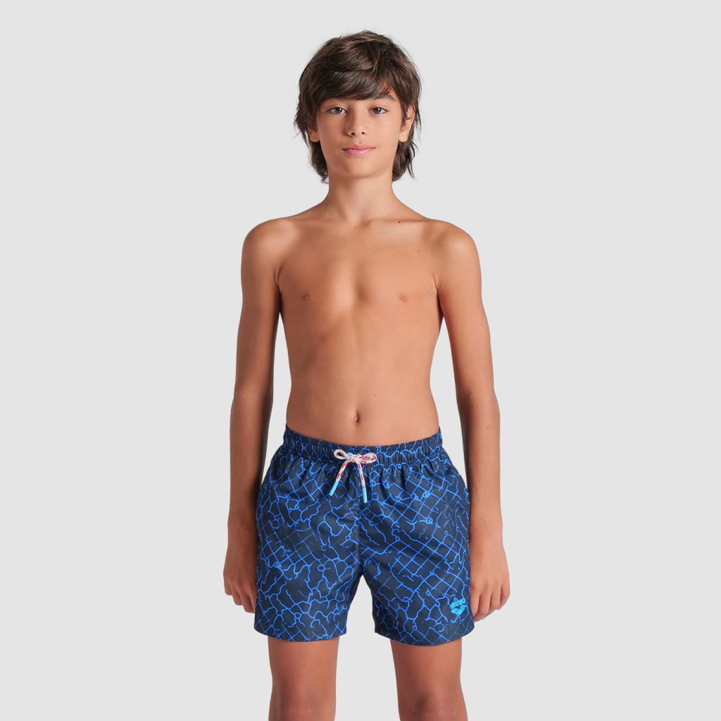 Arena B Beach Boxer Allover Beach Short in BLAU