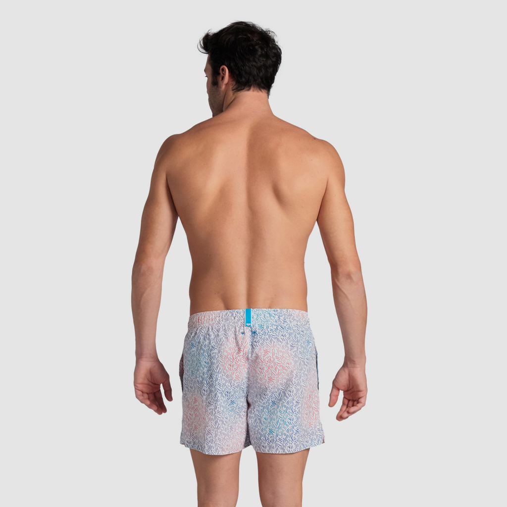 M Beach Short Allover Beach Short white/purple blue multi rueckseite_bild_brandshop