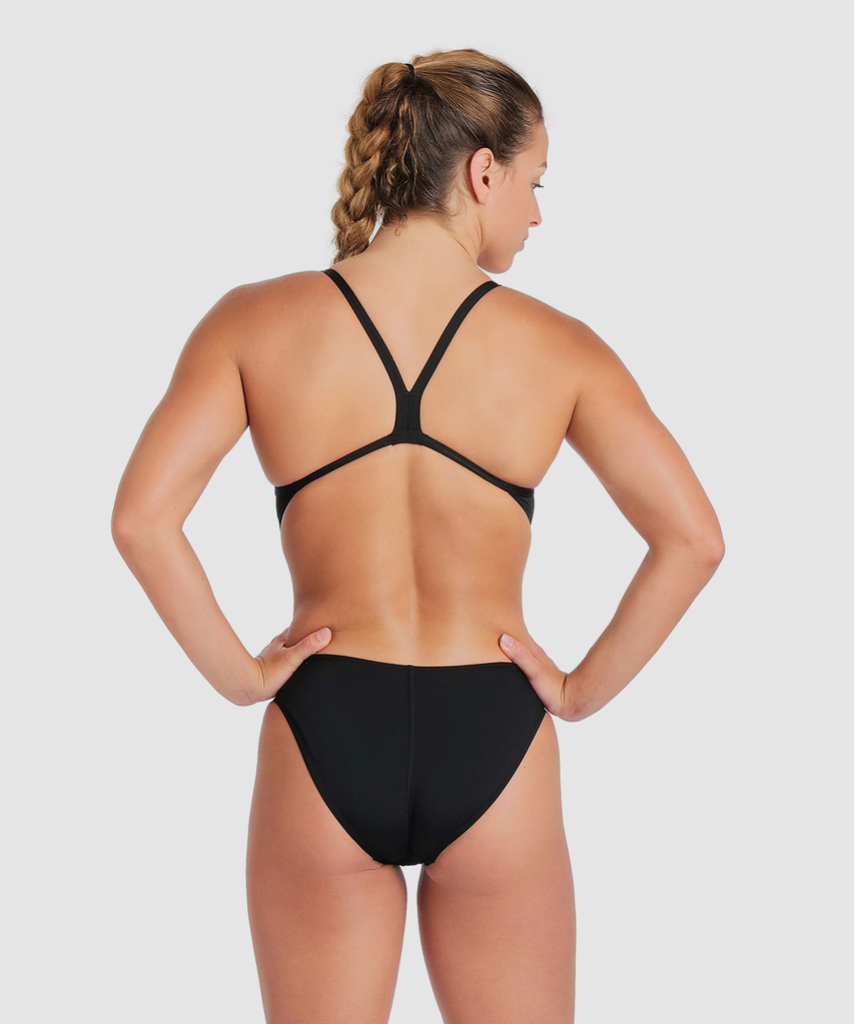 Team Swimsuit Challenge Solid Badeanzug black/white model_bild_back_brandshop