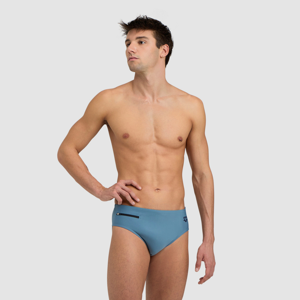 Arena Zip Brief 9Cm Swim Slip stone grey Hauptbild_brandshop