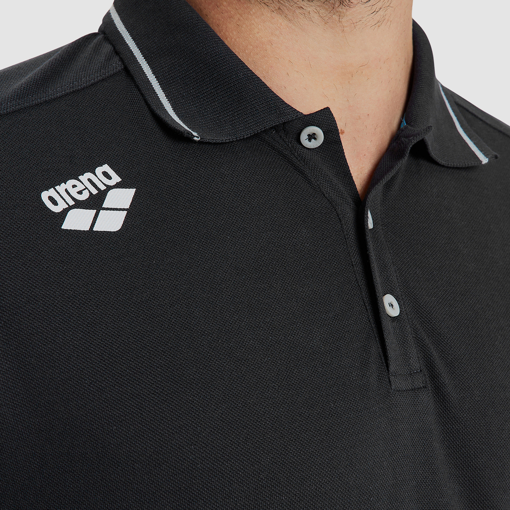 Arena Team Poloshirt Solid Cotton in SCHWARZ