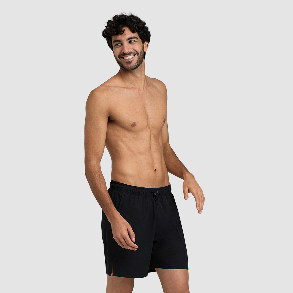 Arena M Arena Evo Beach Boxer Solid Beach Short in SCHWARZ