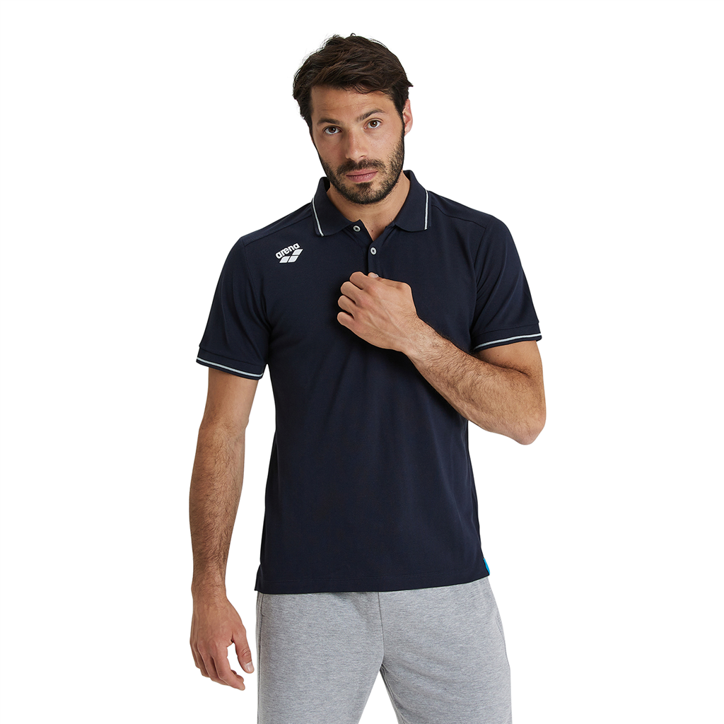 Arena Team Poloshirt Solid Cotton in BLAU