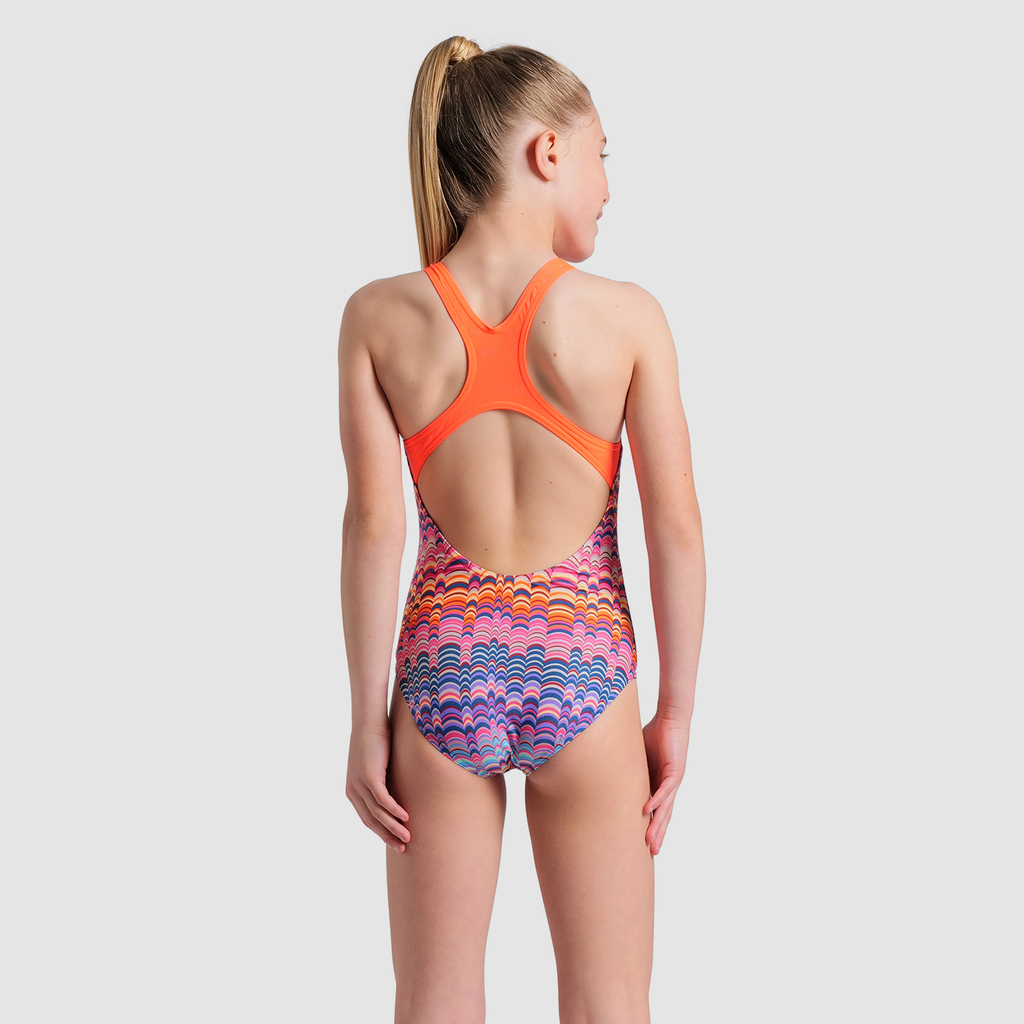 G Arena Ondulation Swimsuit Swim Pro Back Badeanzug multi violet/bright coral rueckseite_bild_brandshop