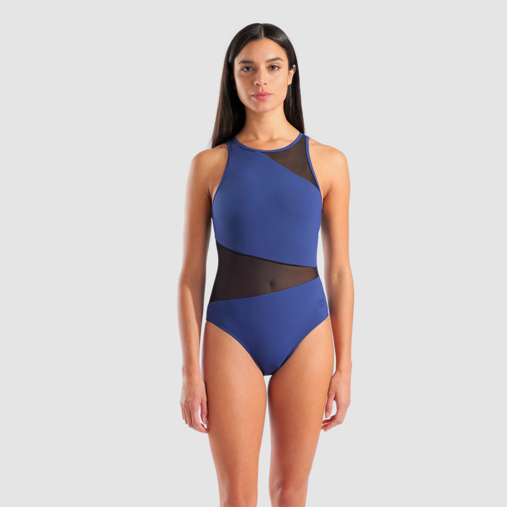 Arena W Arena Mesh Angle Swimsuit Vent Back B Badeanzug in BLAU