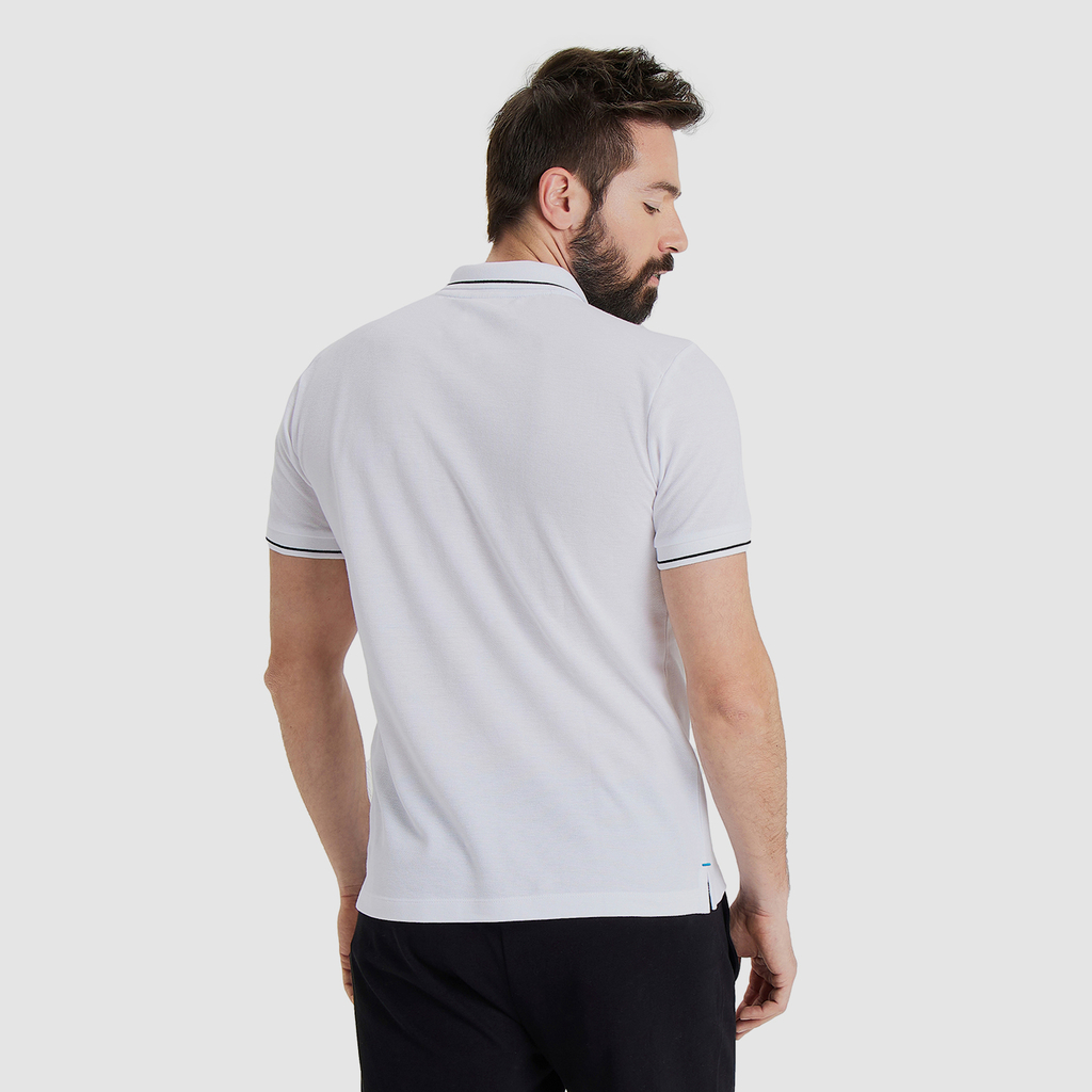 Team Poloshirt Solid Cotton white rueckseite_bild_brandshop