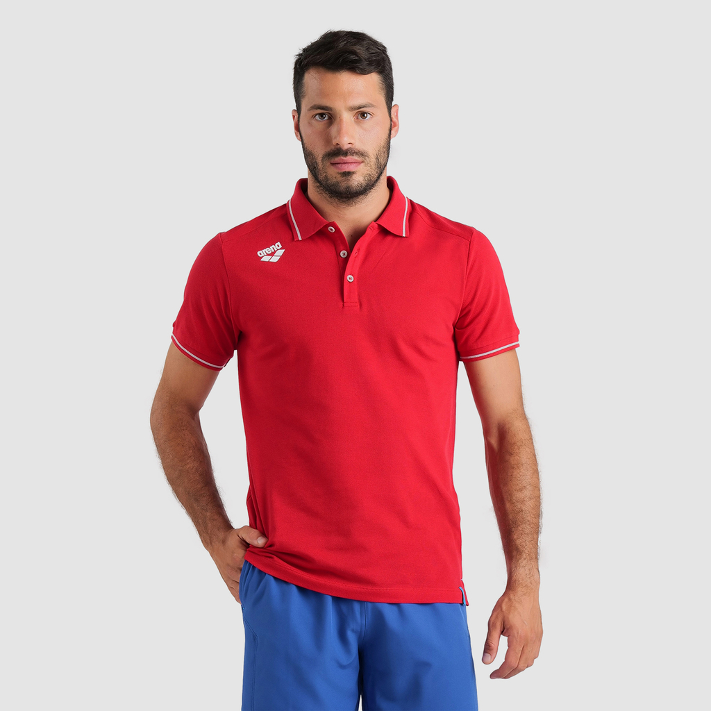 Team Poloshirt Solid Cotton red model_bild_brandshop