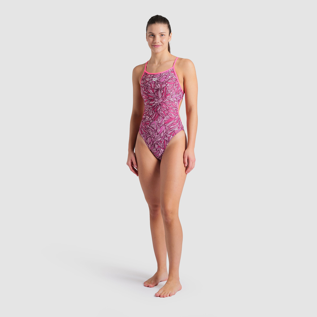 Arena W Arena Pink Dahlia Swimsuit Lace Back Badeanzug in PINK