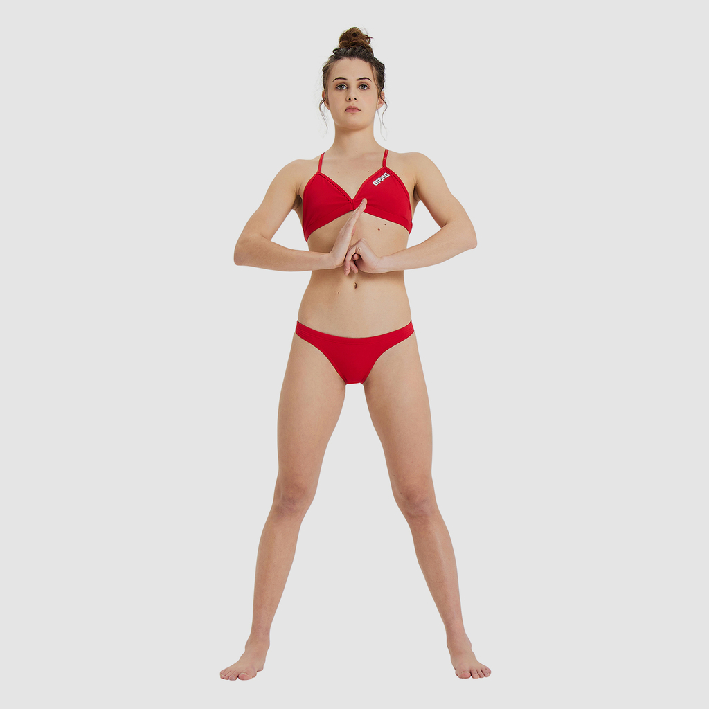 Arena Team Swim Bottom Solid Bikini in ROT