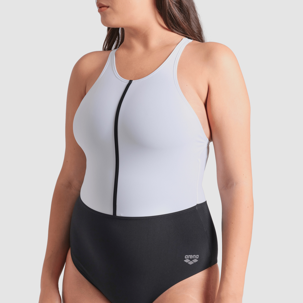 Arena W Arena Swimsuit Silvia Cross Back Figurformender Badeanzug in SCHWARZ